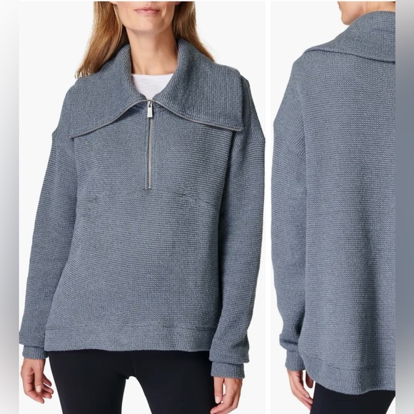 Sweaty Betty London restful boucle half zip pullover - Picture 4 of 6